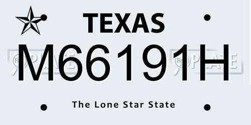 M66191H Texas License Plate