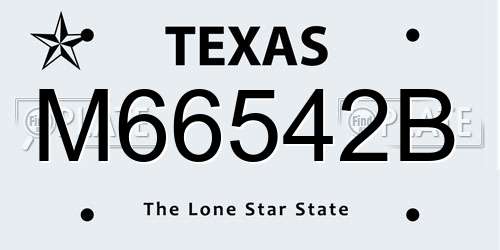 M66542B Texas License Plate