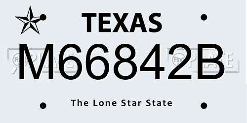 M66842B Texas License Plate