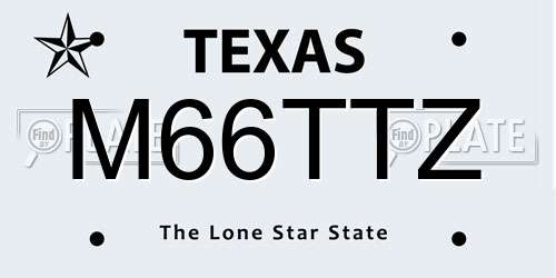 M66TTZ Texas License Plate