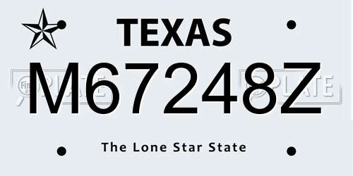 M67248Z Texas License Plate