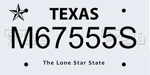 M67555S Texas License Plate