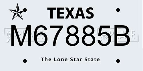 M67885B Texas License Plate