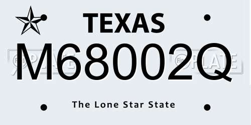 M68002Q Texas License Plate