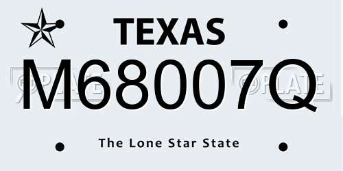 M68007Q Texas License Plate