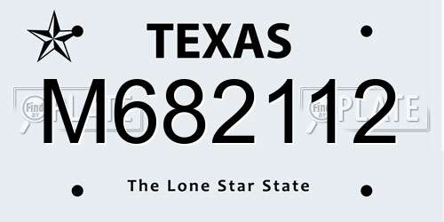 M682112 Texas License Plate