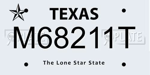 M68211T Texas License Plate