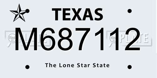 M687112 Texas License Plate