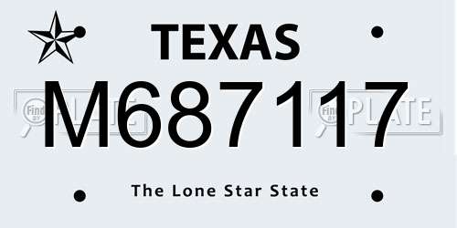 M687117 Texas License Plate