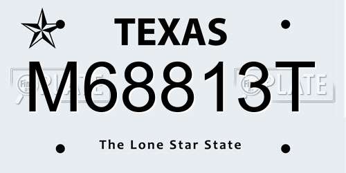 M68813T Texas License Plate