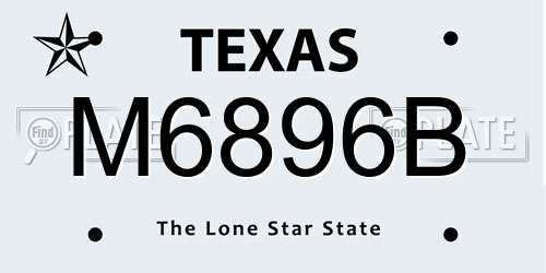 M6896B Texas License Plate