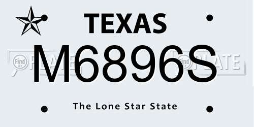 M6896S Texas License Plate