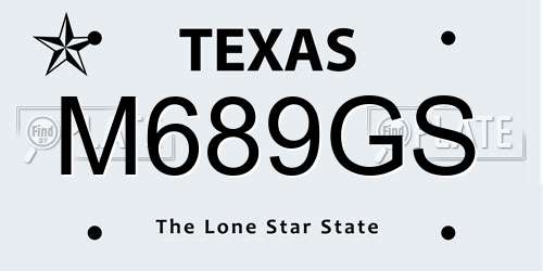 M689GS Texas License Plate