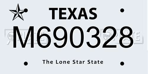 M690328 Texas License Plate
