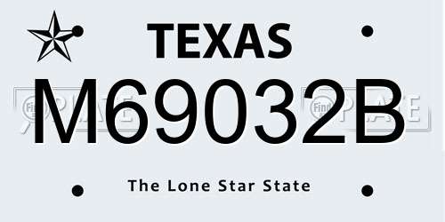 M69032B Texas License Plate