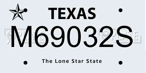 M69032S Texas License Plate