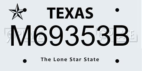 M69353B Texas License Plate