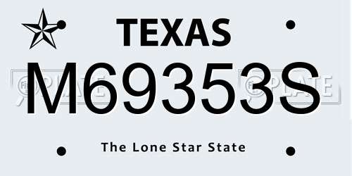 M69353S Texas License Plate