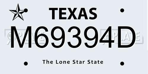 M69394D Texas License Plate