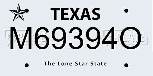 M69394O Texas License Plate