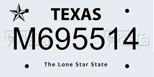 M695514 Texas License Plate