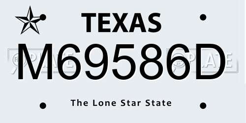 M69586D Texas License Plate