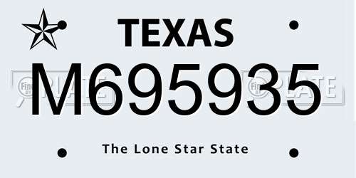 M695935 Texas License Plate