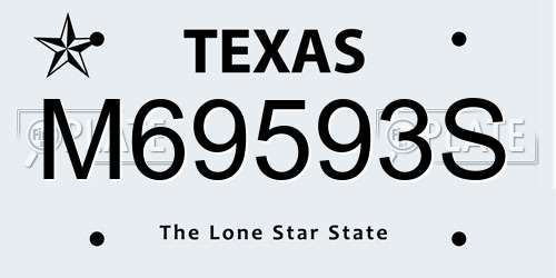 M69593S Texas License Plate
