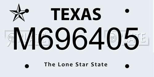 M696405 Texas License Plate