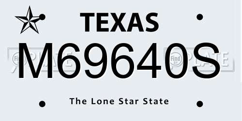 M69640S Texas License Plate