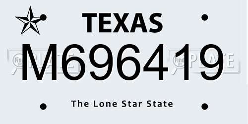 M696419 Texas License Plate