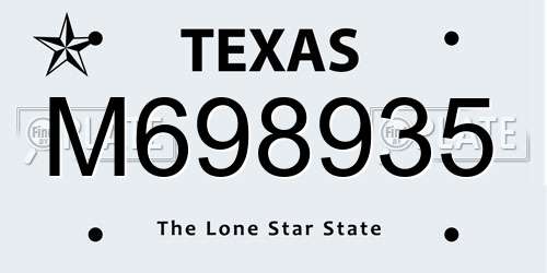 M698935 Texas License Plate