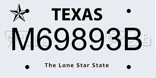 M69893B Texas License Plate