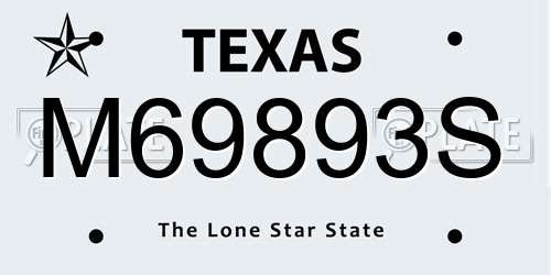 M69893S Texas License Plate