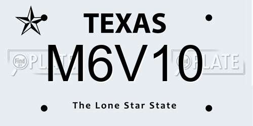 M6V10 Texas License Plate