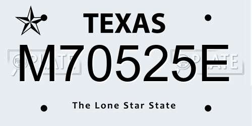 M70525E Texas License Plate
