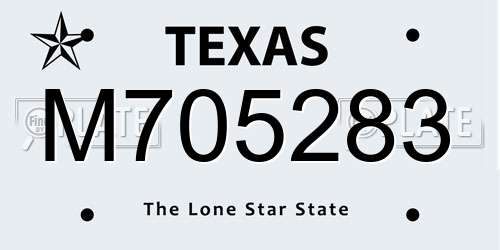 M705283 Texas License Plate