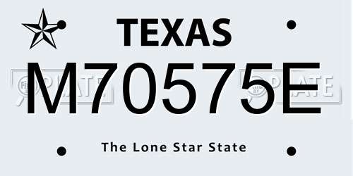 M70575E Texas License Plate