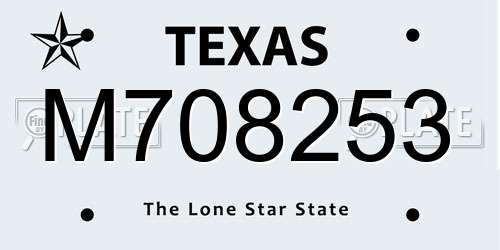 M708253 Texas License Plate
