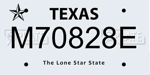 M70828E Texas License Plate