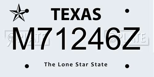 M71246Z Texas License Plate