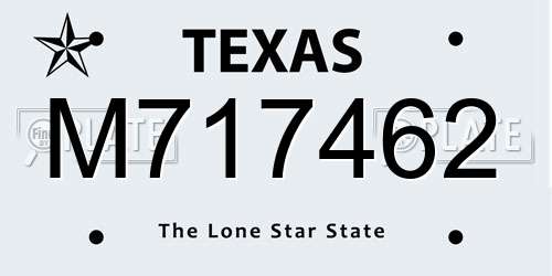M717462 Texas License Plate