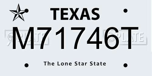M71746T Texas License Plate