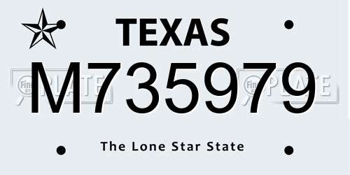 M735979 Texas License Plate