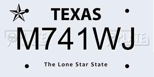 M741WJ Texas License Plate