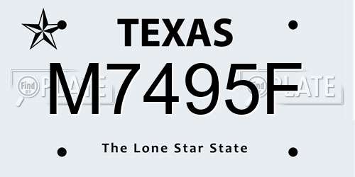 M7495F Texas License Plate