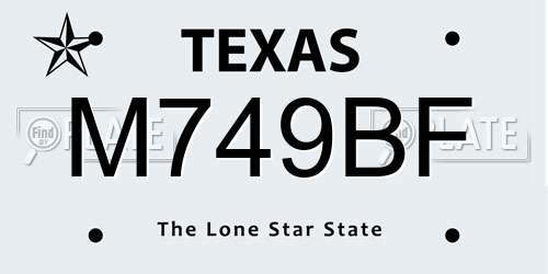 M749BF Texas License Plate