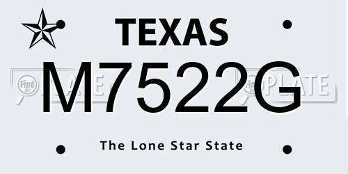 M7522G Texas License Plate