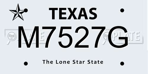 M7527G Texas License Plate