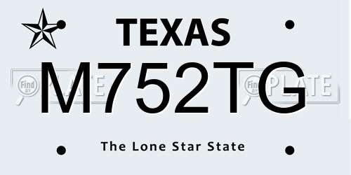M752TG Texas License Plate